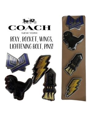 Coach Collectible Rexy, Rocket, Wings, and Lightening Bolt Pins